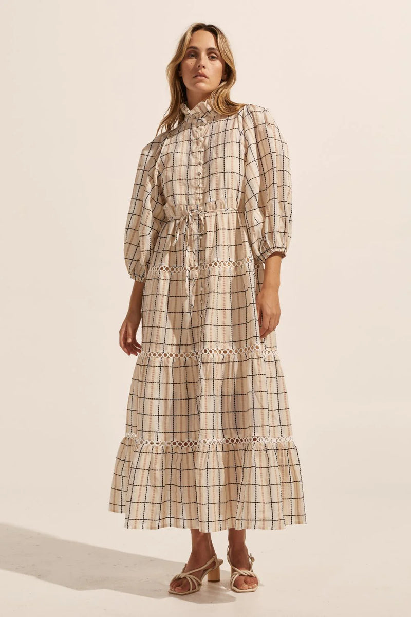 Zoe Kratzmann Toast Dress Ivory Check ISLANDER art home fashion