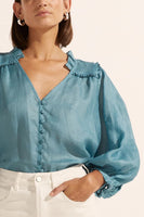 Zoe Kratzmann - Brigade Top in Sea Blue