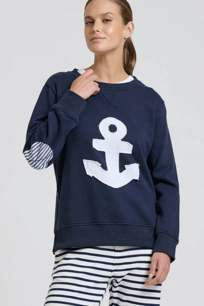 ZIP SIDE NAUTICAL SWEATSHIRT