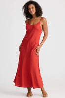 Coco Bias Cherry Linen Dress