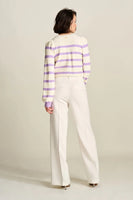 Pom Wide Leg Blooming Ecru Pants