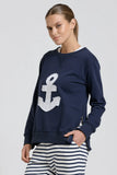ZIP SIDE NAUTICAL SWEATSHIRT