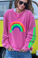 Vintage Rainbow Sweat Washed Pink - Hammil and Co