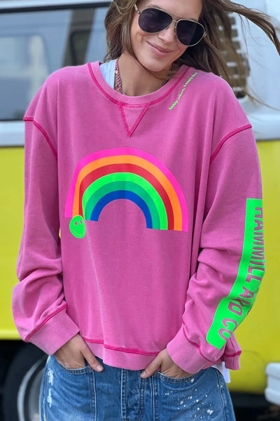 Vintage Rainbow Sweat Washed Pink - Hammil and Co