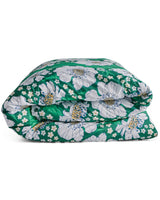 TUMBLING FLOWERS GREEN ORGANIC COTTON QUILT COVER