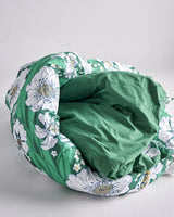 TUMBLING FLOWERS GREEN ORGANIC COTTON QUILT COVER
