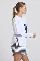 ZIP SIDE NAUTICAL SWEATSHIRT