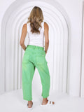 LEO BARREL JEANS - Green