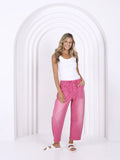 LEO BARREL JEANS - Pink