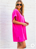 SALT & SUNSHINE TOWELLING COVER-UP - HOT PINK.