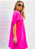 SALT & SUNSHINE TOWELLING COVER-UP - HOT PINK.