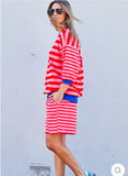SUMMER CARNIVAL 3/4 SLEEVE SWEAT - PINK/RED