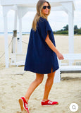 SALT & SUNSHINE TOWELLING COVER-UP - NAVY