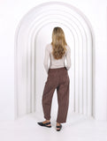 MONACO LEO BARREL JEANS - CHOCOLATE