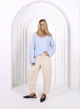 MONACO LEO BARREL JEANS - STONE