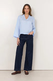 Adorne Luca Linen Blue Top