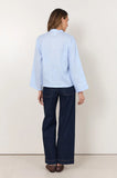 Adorne Luca Linen Blue Top