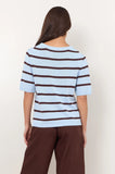 Adorne Kai Cotton Knit Blue & Brown