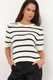 Adorne Kai Cotton Knit Black & Cream