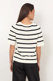 Adorne Kai Cotton Knit Black & Cream