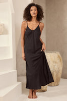 Coco Bias Black Linen Dress
