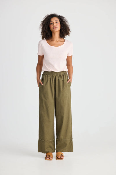 Sienna Khaki Linen Pant