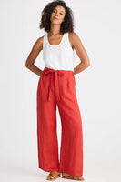 Dickens Cherry Linen Pant