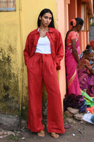 Dickens Cherry Linen Pant