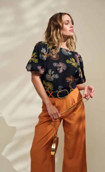 Pom Amsterdam Embroidery Sky Black Yop