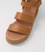Django & Juliette - Rhean Dark Tan Leather Sandals