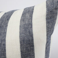 Eadie - Santi Linen Cushion - White/Navy Stripe