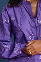 Pom Amsterdam - Blouse- French Violet Shine