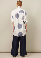 Paola Draped Shirt - Navy
