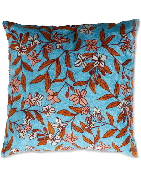Kip & Co-Canopy Blue Embroidery Cushion