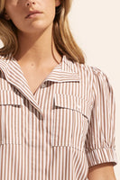 Zoe Kratzmann-Allot Top-Mocha Stripe
