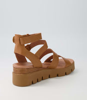 Django & Juliette - Rhean Dark Tan Leather Sandals