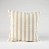 Eadie - Santi Linen Cushion - White/Natural Stripe