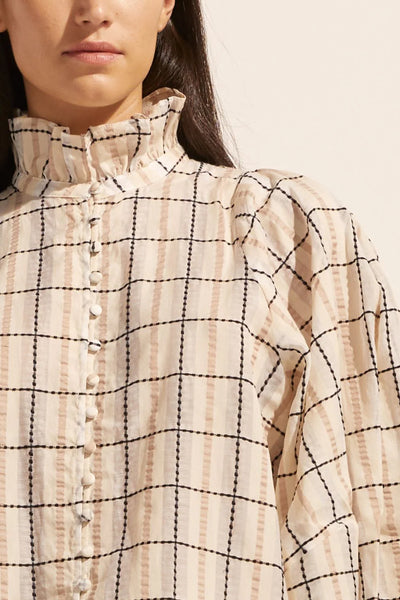 Zoe Kratzmann-Grant Top- Ivory Check