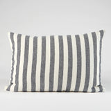 Eadie - Santi Linen Cushion - White/Navy Stripe