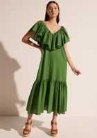 POL- Clover Ruffle Dress- Green