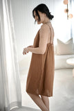 Eadie - Nutmeg - Linen Slip Dress