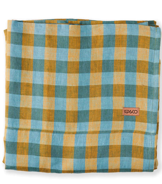 Marigold Tartan Linen Flat Sheet