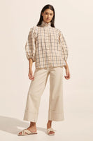Zoe Kratzmann-Grant Top- Ivory Check