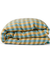 Marigold Tartan Linen Quilt Cover