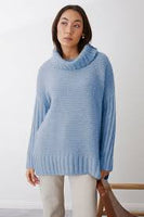 Mia Fratino - Iris Roll Neck- California Blue