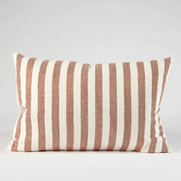 Eadie - Santi Linen Cushion - White/Nutmeg Stripe