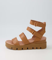 Django & Juliette - Rhean Dark Tan Leather Sandals