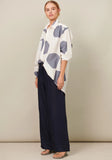 Paola Draped Shirt - Navy