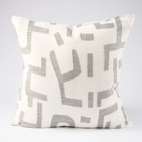 Eadie - Antico Linen Cushion - White/Slate