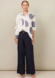 Paola Draped Shirt - Navy